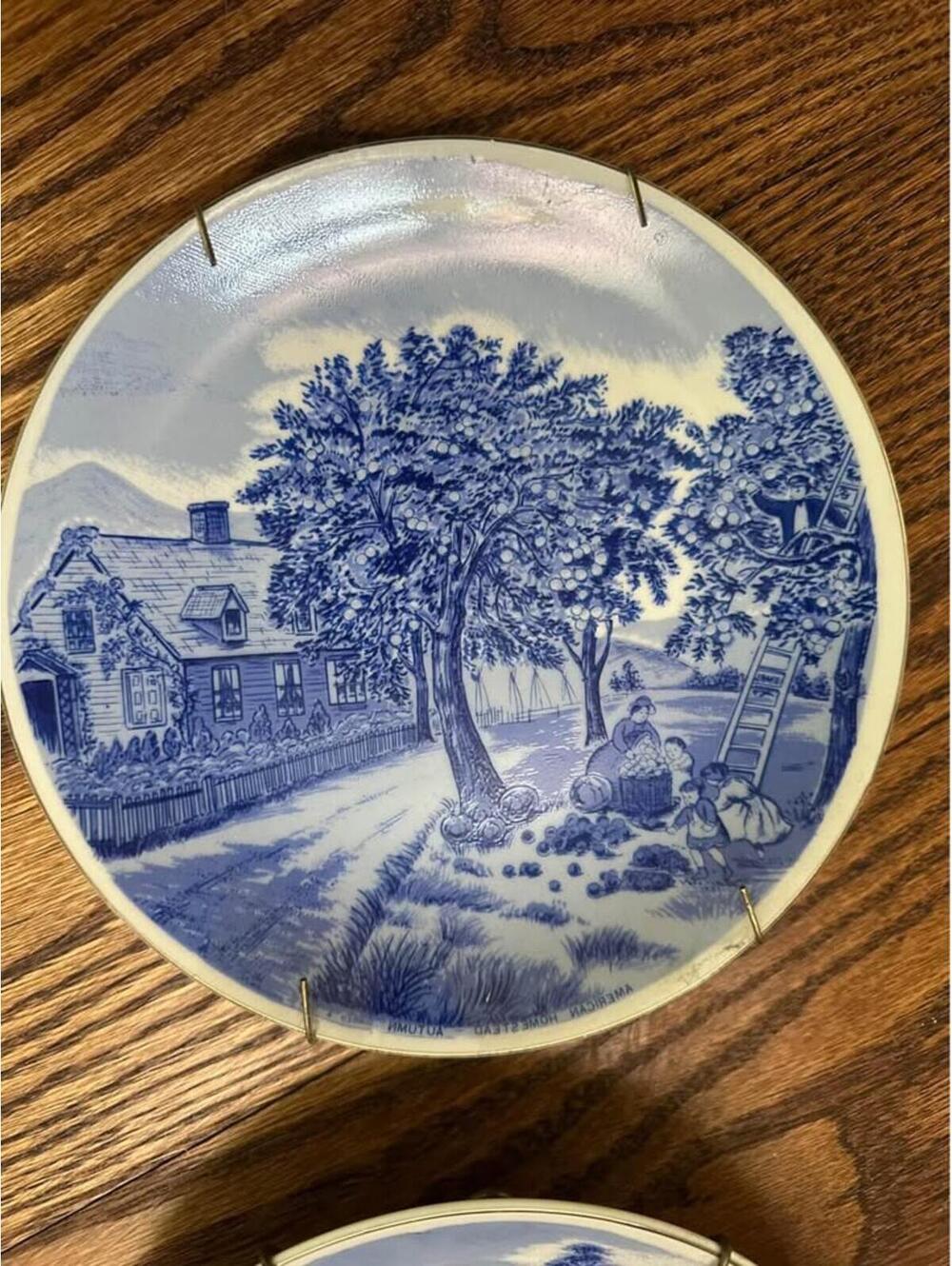 Blue & White vintage plates set of 4. Made in Japan - Picture 3 of 8